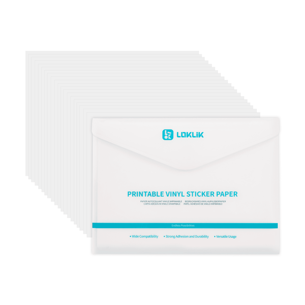 Mattes Vinyl Stickerpapier A4 – bedruckbar, 20 Blatt für Aufkleber