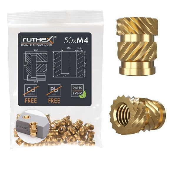 Ruthex Rx-M4x8.1 Gewindeeinsatz - 50 Stück