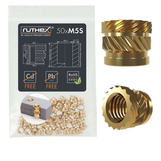 Ruthex M5 Gewindeeinsätze – Rx-M5Sx5.8 – 50 Stück