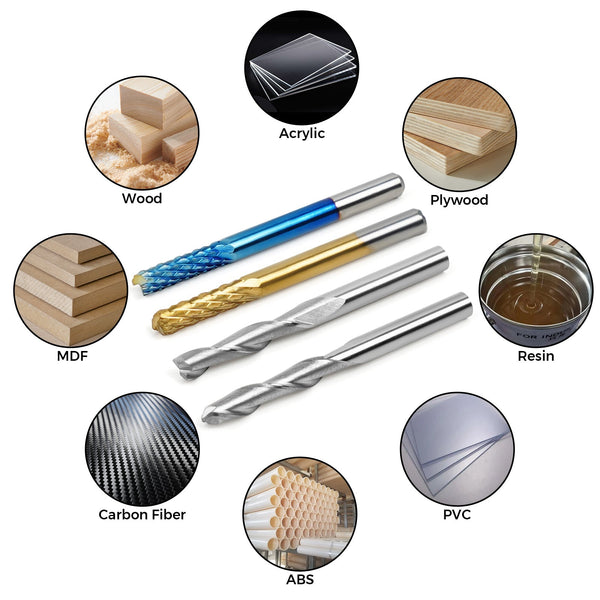 TwoTrees CNC Fräser-Set – 40-teilig (1/8″ Schaft)